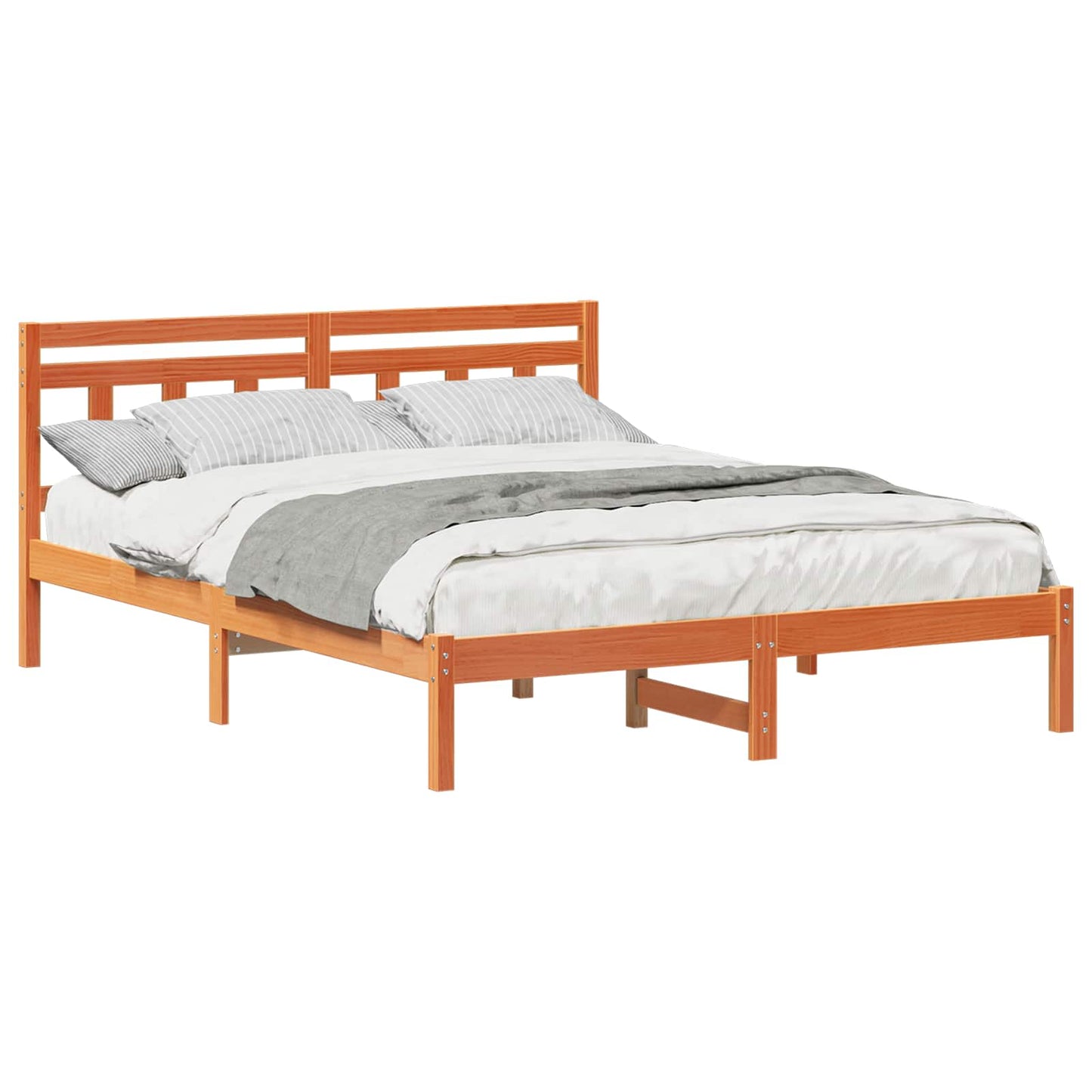 Bed Frame Brown 140 x 200 cm Solid Pine Wood