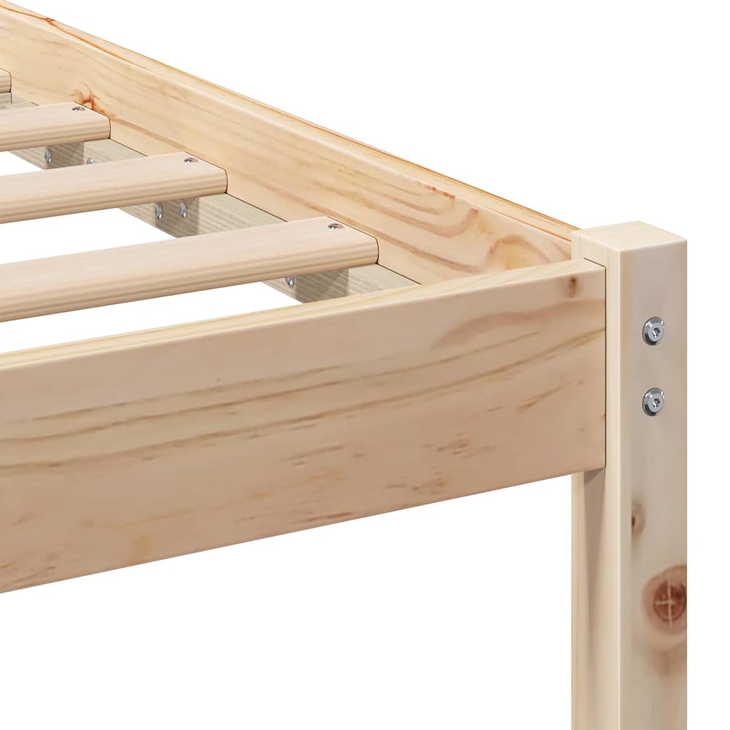 Bed Frame Brown 120 x 190 cm Solid Pine Wood