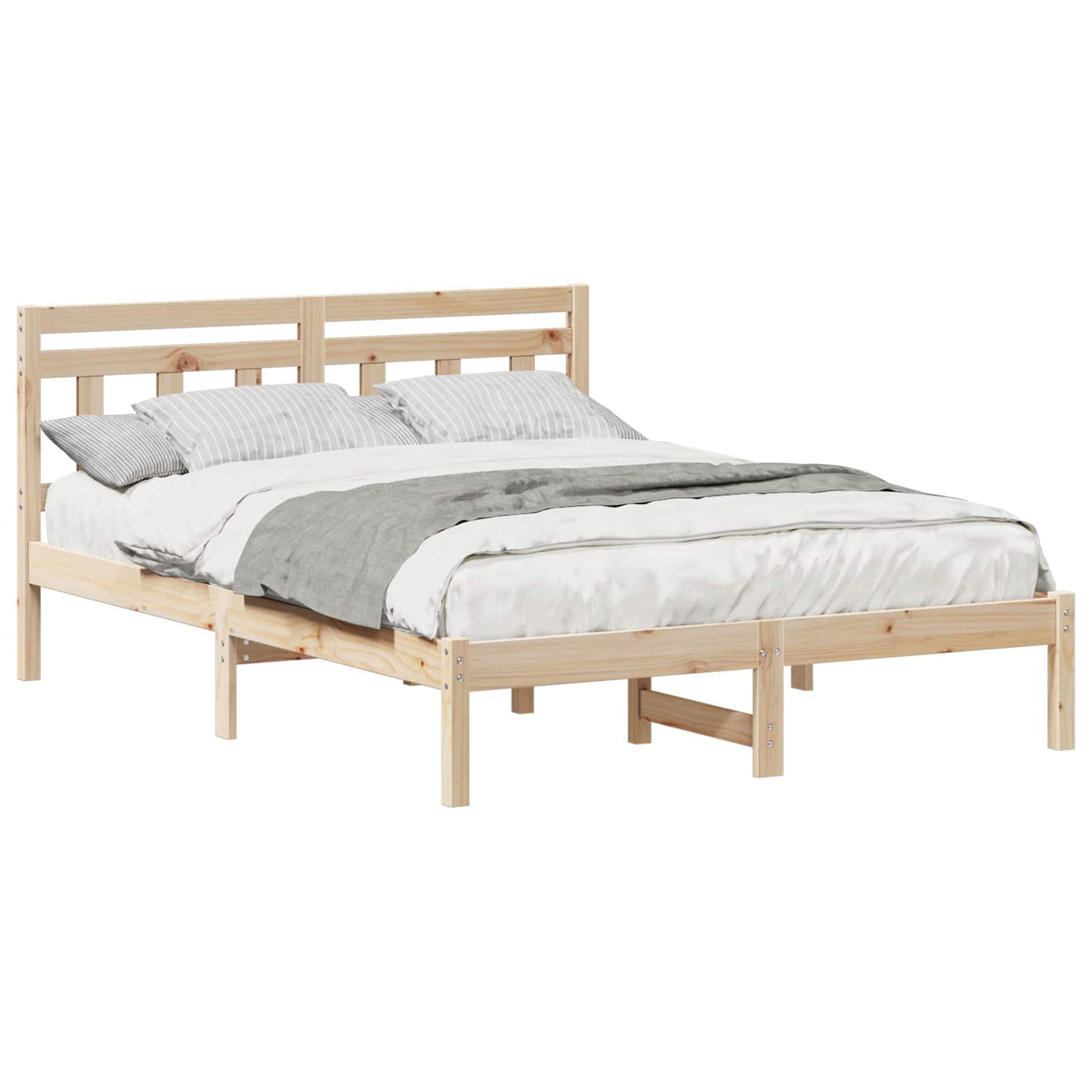 Bed Frame Brown 120 x 190 cm Solid Pine Wood