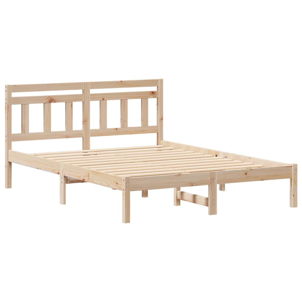 Bed Frame Brown 120 x 190 cm Solid Pine Wood