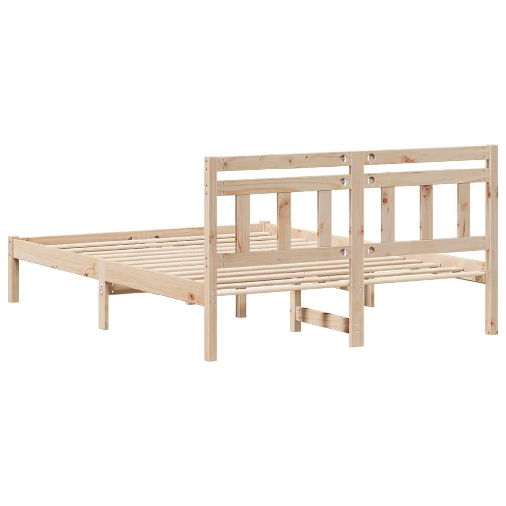 Bed Frame Brown 120 x 190 cm Solid Pine Wood