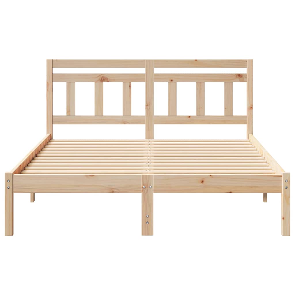 Bed Frame Brown 120 x 190 cm Solid Pine Wood