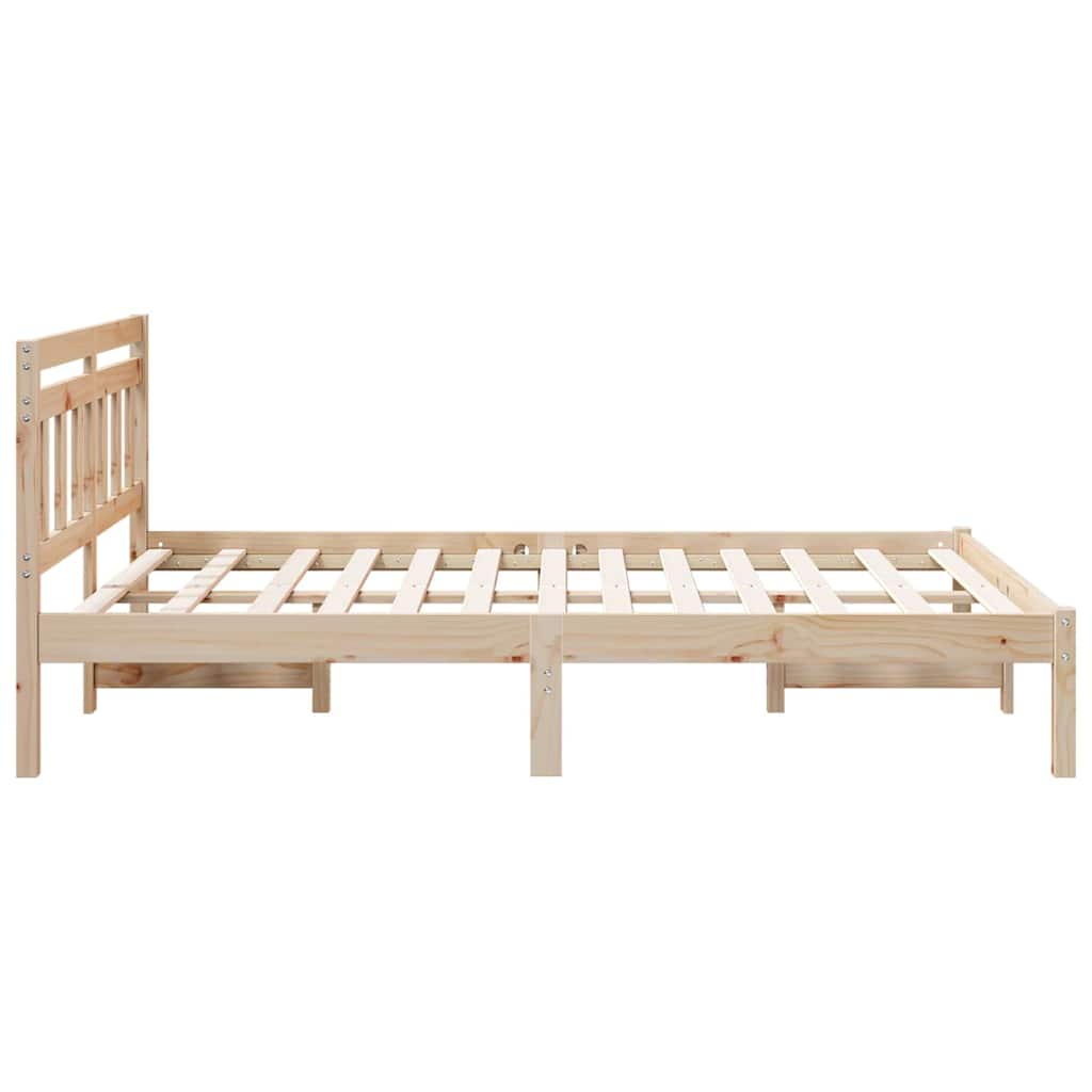 Bed Frame Brown 120 x 190 cm Solid Pine Wood