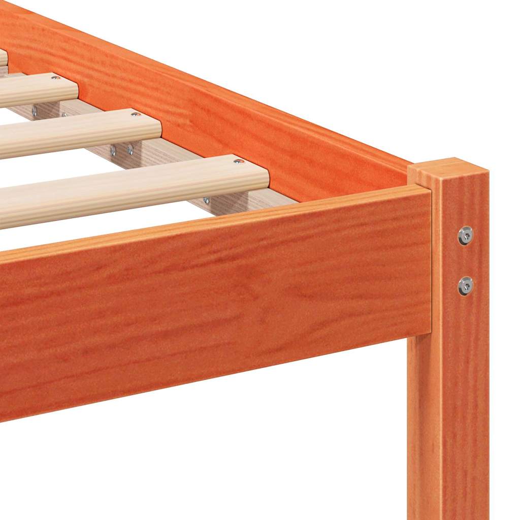Bed Frame Brown 135 x 190 cm Solid Pine Wood