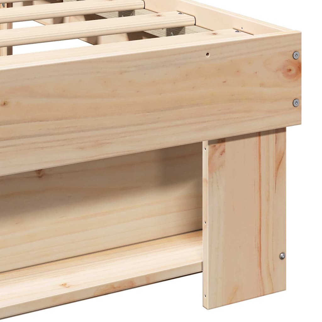 Bed Frame with Headboard Brown 160 x 200 cm Solid Pine Wood