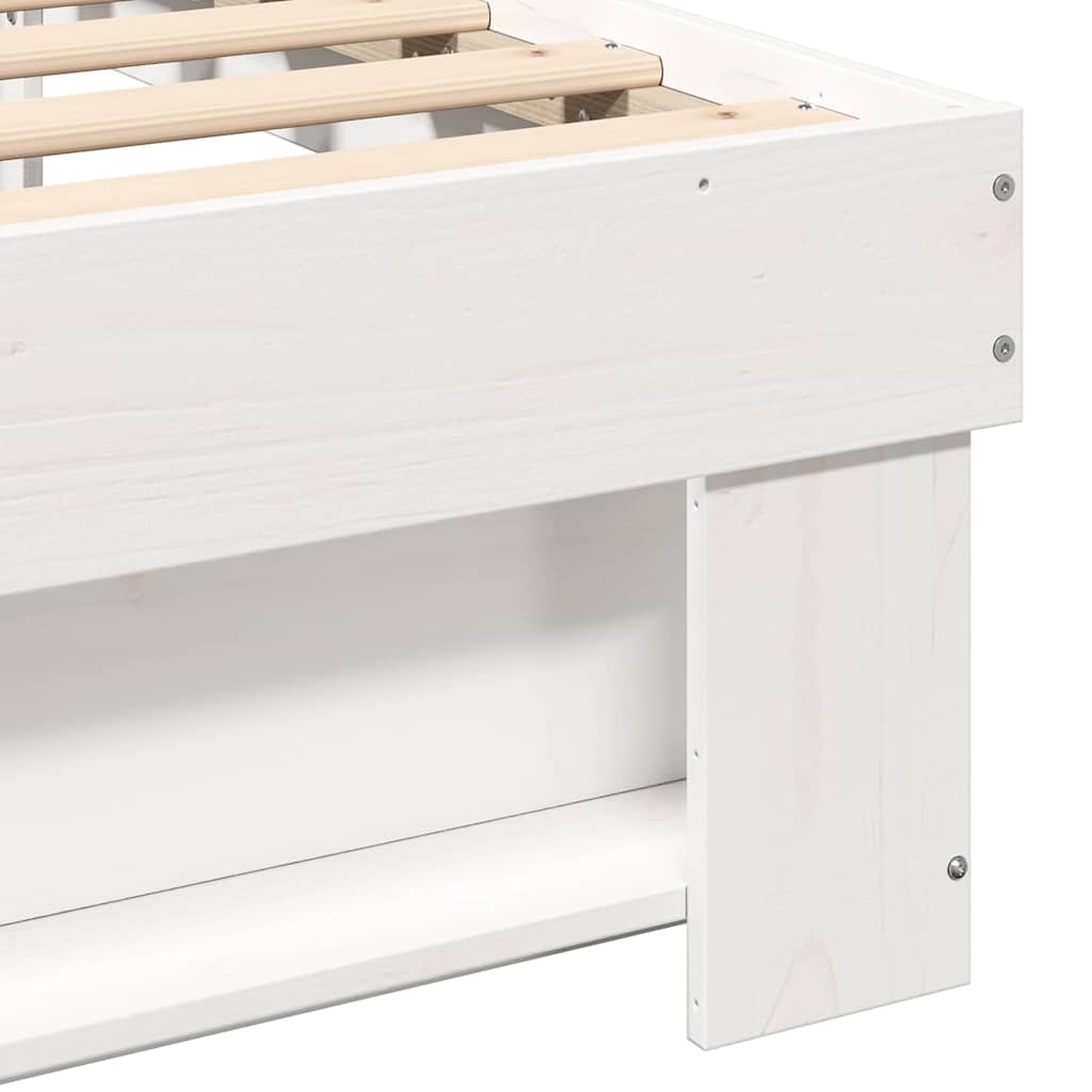 Bed Frame with Headboard White 120 x 200 cm Solid Pine Wood
