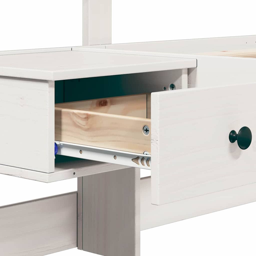Bed Frame with Headboard White 80 x 200 cm Solid Pine Wood