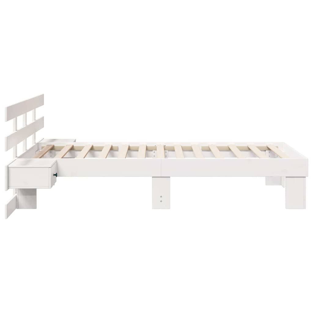 Bed Frame with Headboard White 80 x 200 cm Solid Pine Wood