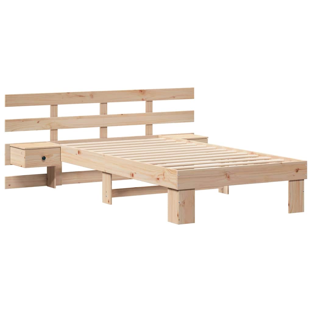 Bed Frame with Headboard Brown 90 x 190 cm Solid Pine Wood