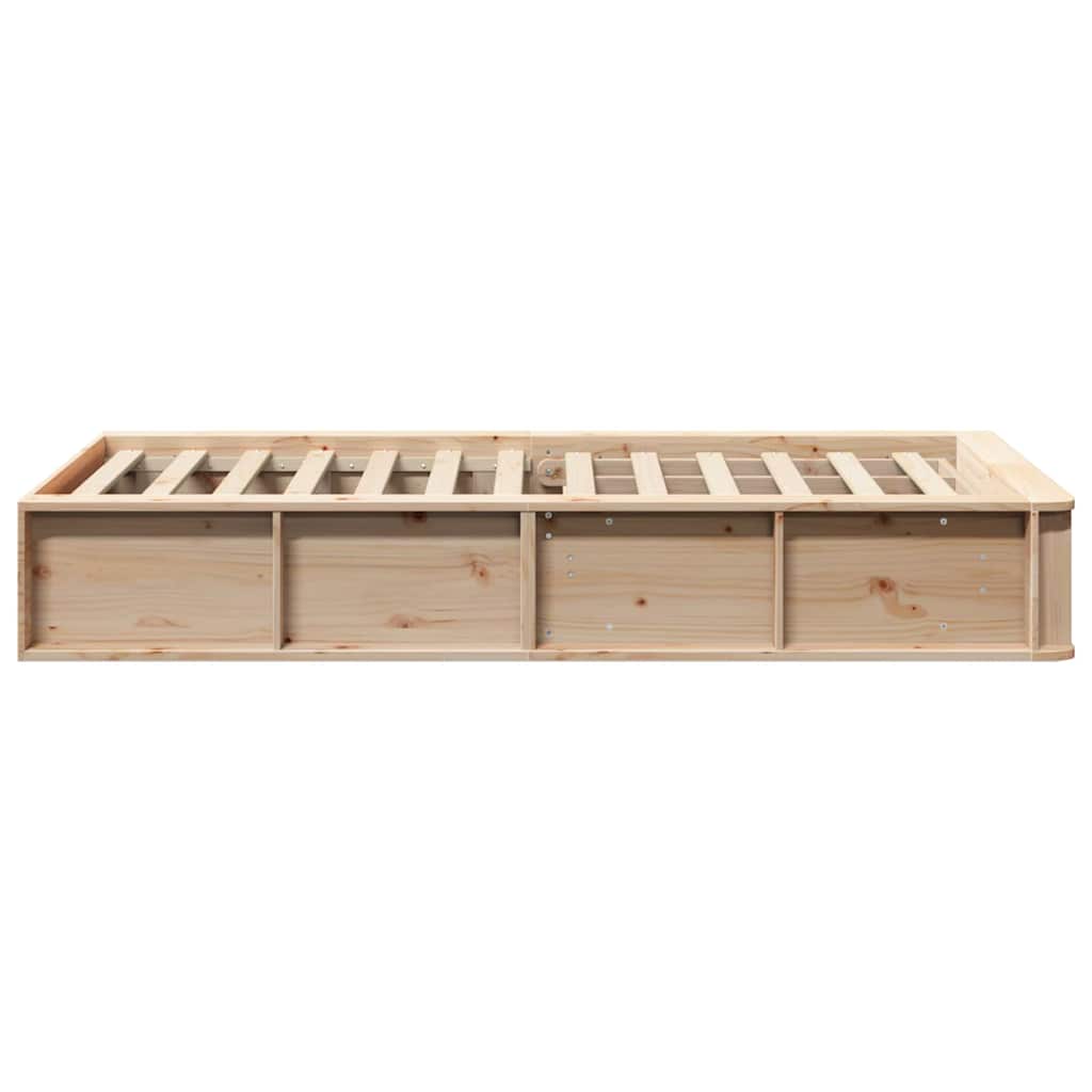 Bed Frame Wax Brown 75 x 190 cm Solid Pine Wood