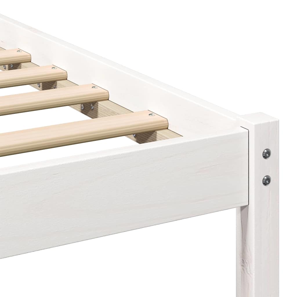 Bed Frame with Headboard White 100 x 200 cm Solid Pine Wood