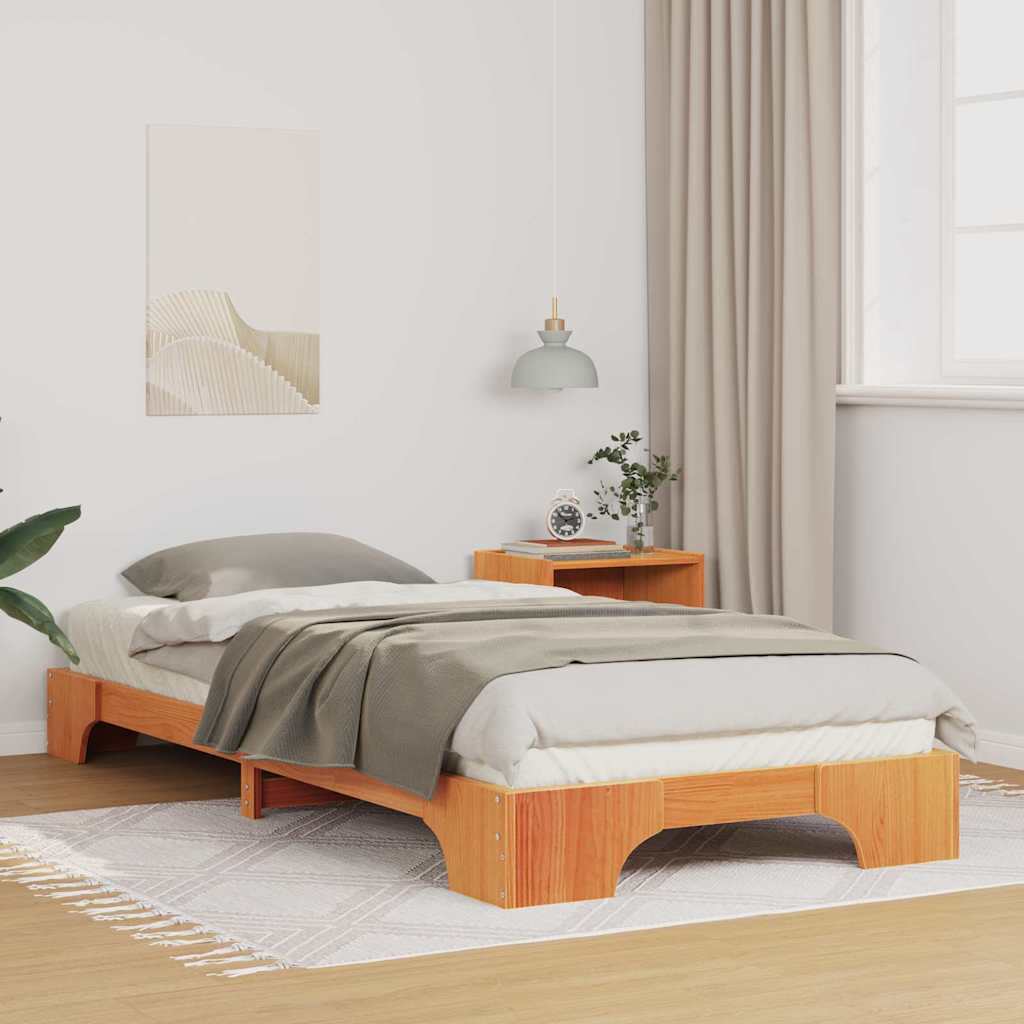 Bed Frame Brown 80 x 210 cm Solid Pine Wood