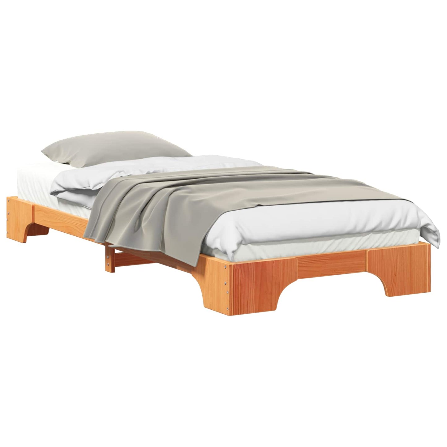 Bed Frame Brown 80 x 210 cm Solid Pine Wood