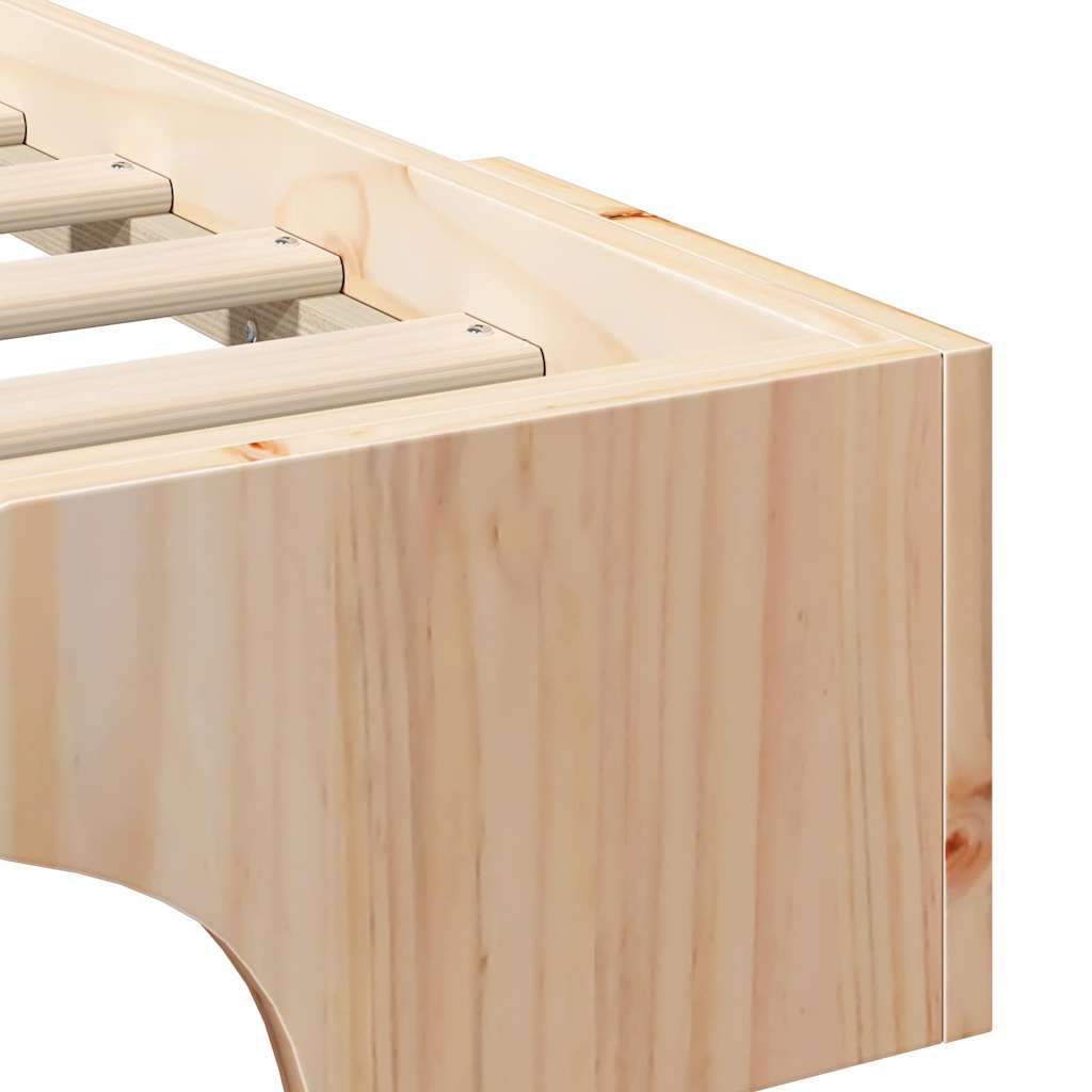 Bed Frame Brown 90 x 210 cm Solid Pine Wood