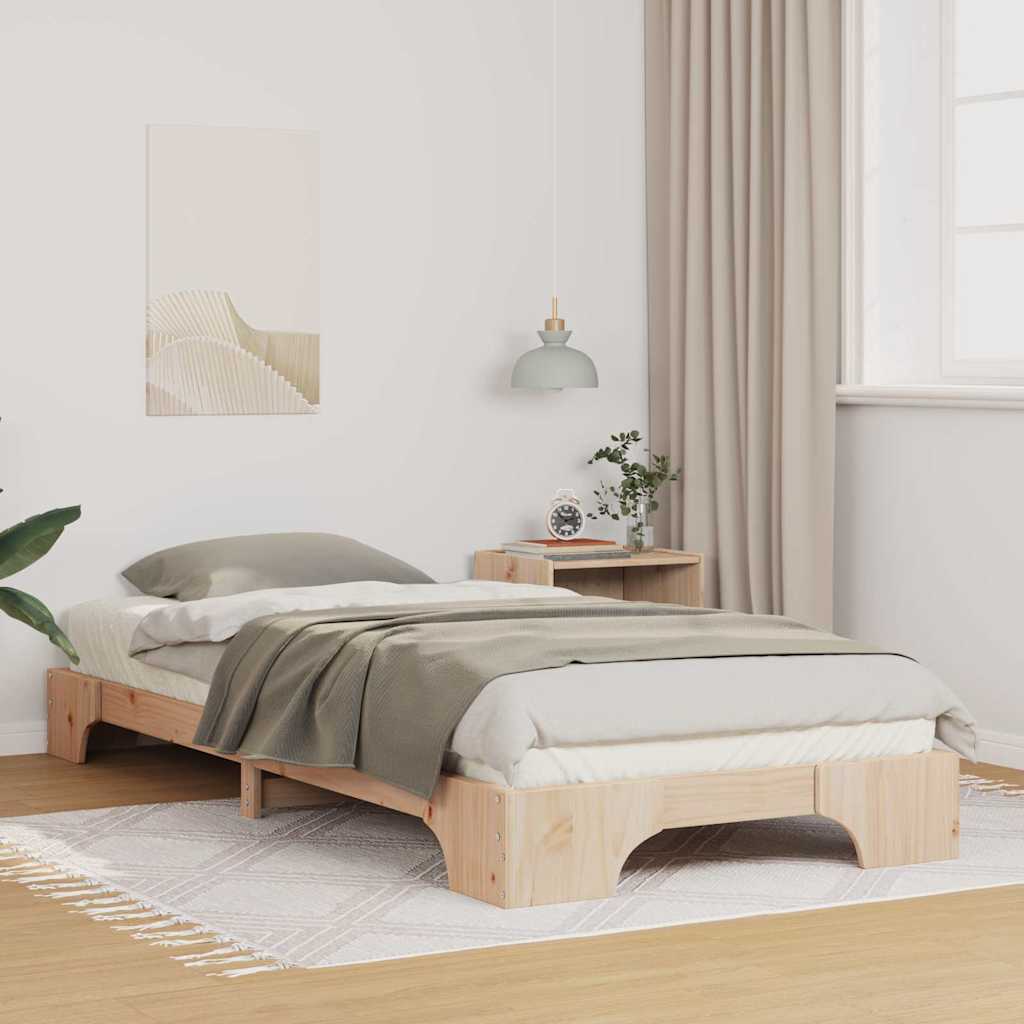 Bed Frame Brown 90 x 210 cm Solid Pine Wood