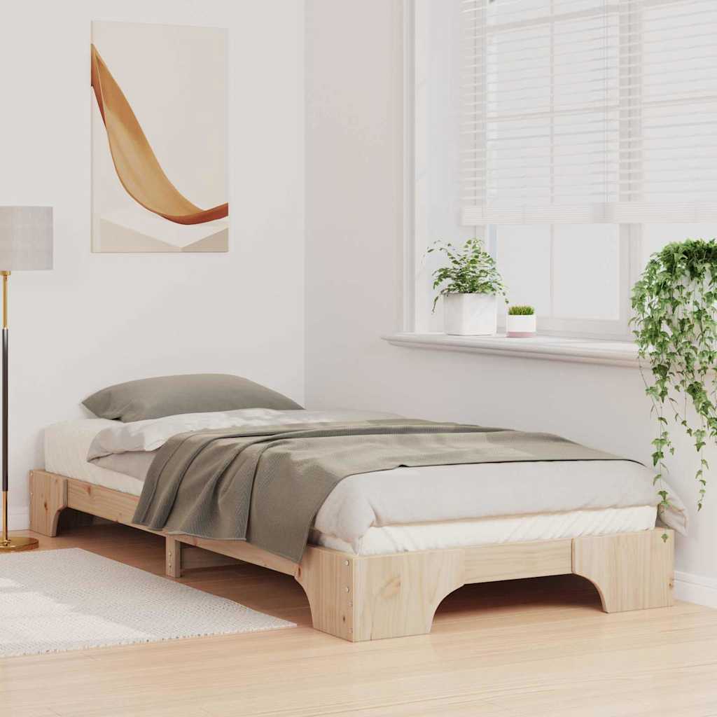 Bed Frame Brown 90 x 210 cm Solid Pine Wood