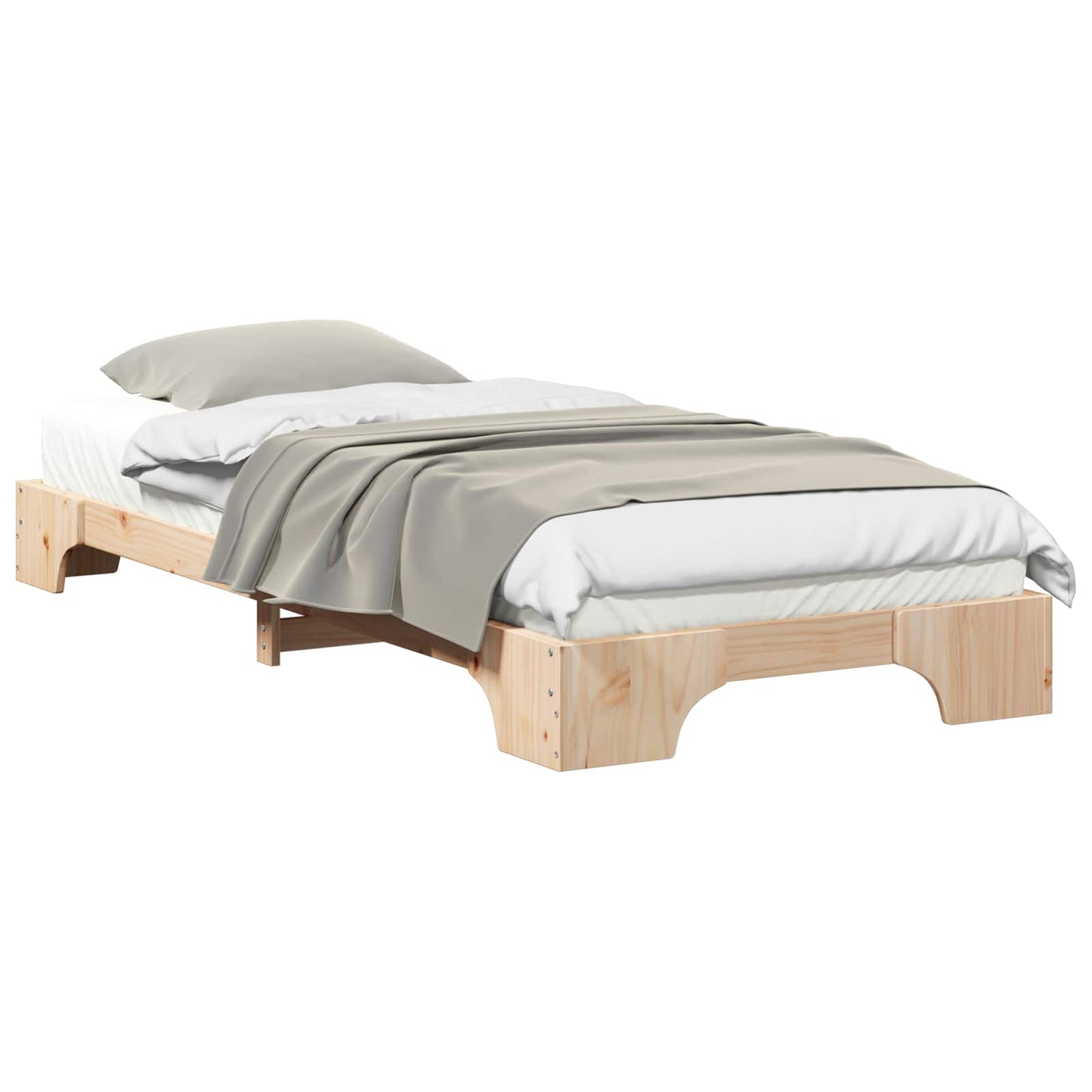 Bed Frame Brown 90 x 210 cm Solid Pine Wood
