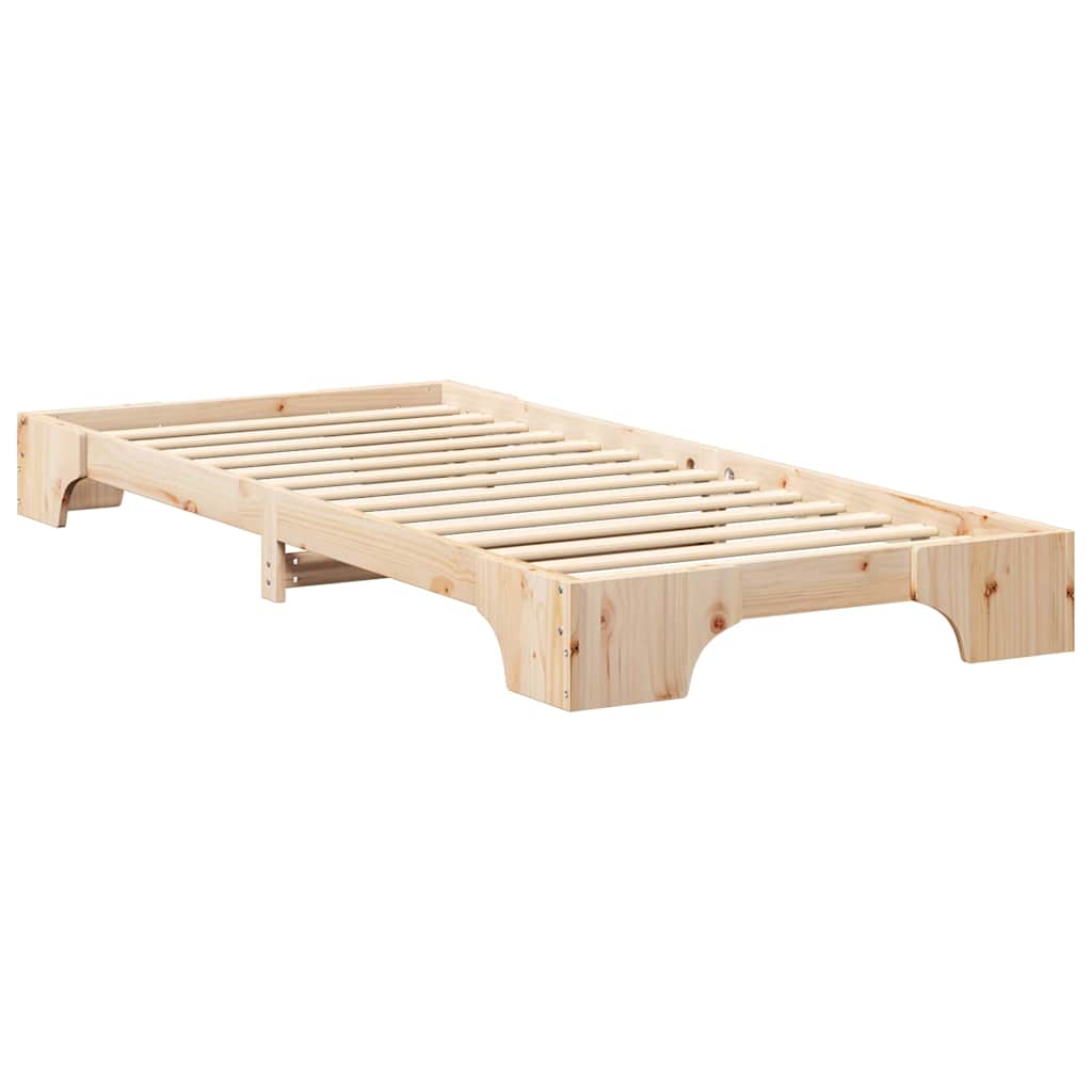 Bed Frame Brown 90 x 210 cm Solid Pine Wood
