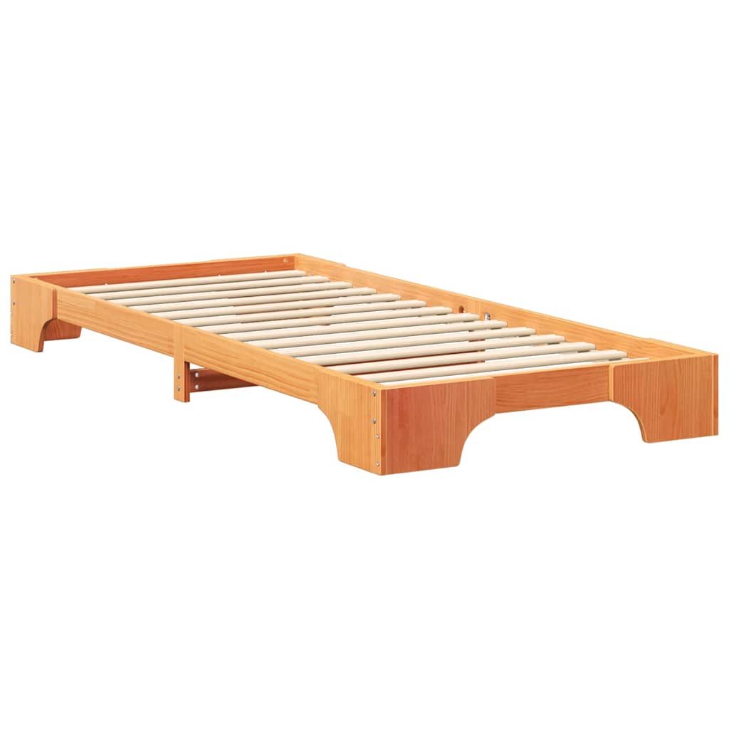 Bed Frame Brown 100 x 210 cm Solid Pine Wood