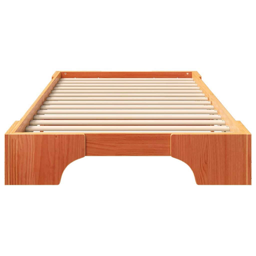 Bed Frame Brown 100 x 210 cm Solid Pine Wood