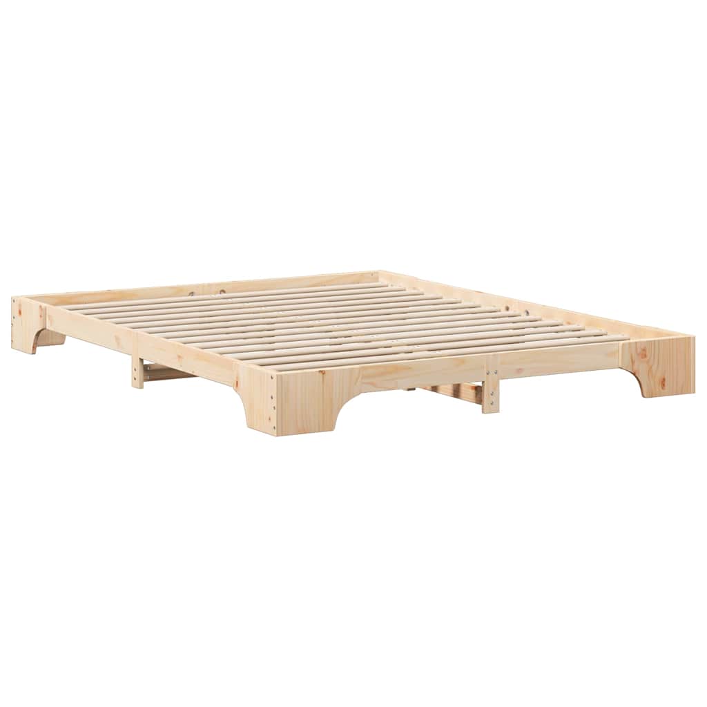 Bed Frame Brown 160 x 210 cm Solid Pine Wood