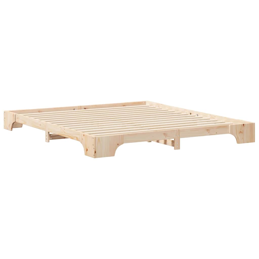 Bed Frame Brown 180 x 210 cm Solid Pine Wood