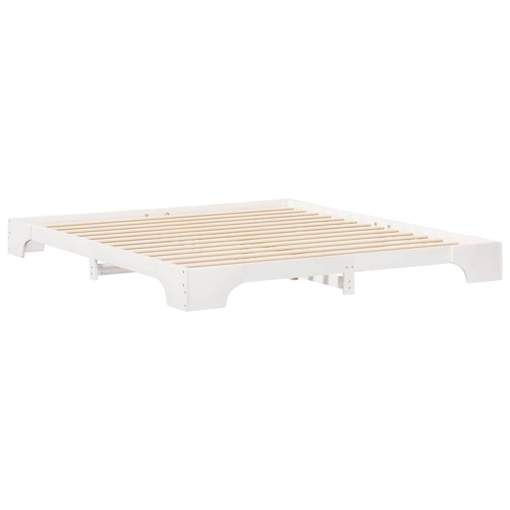Bed Frame White 180 x 210 cm Solid Pine Wood