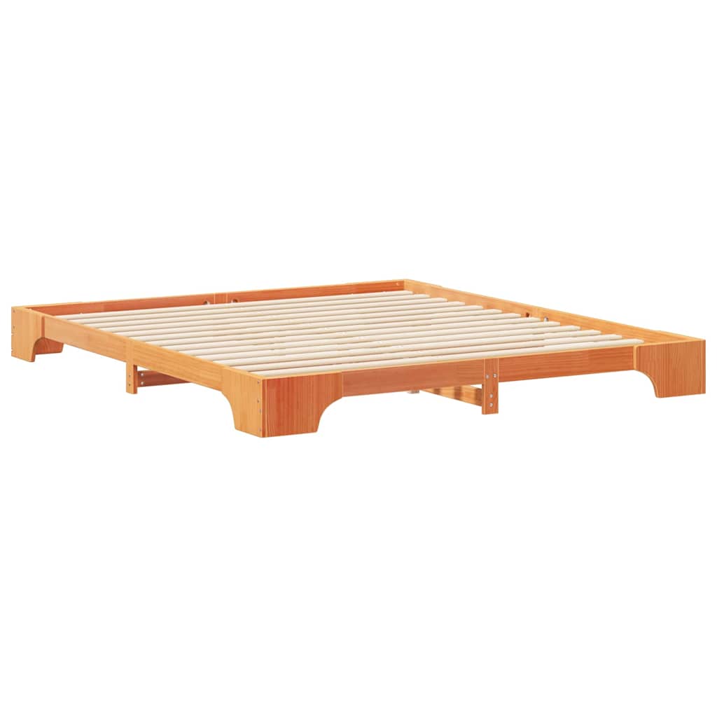 Bed Frame Brown 200 x 210 cm Solid Pine Wood
