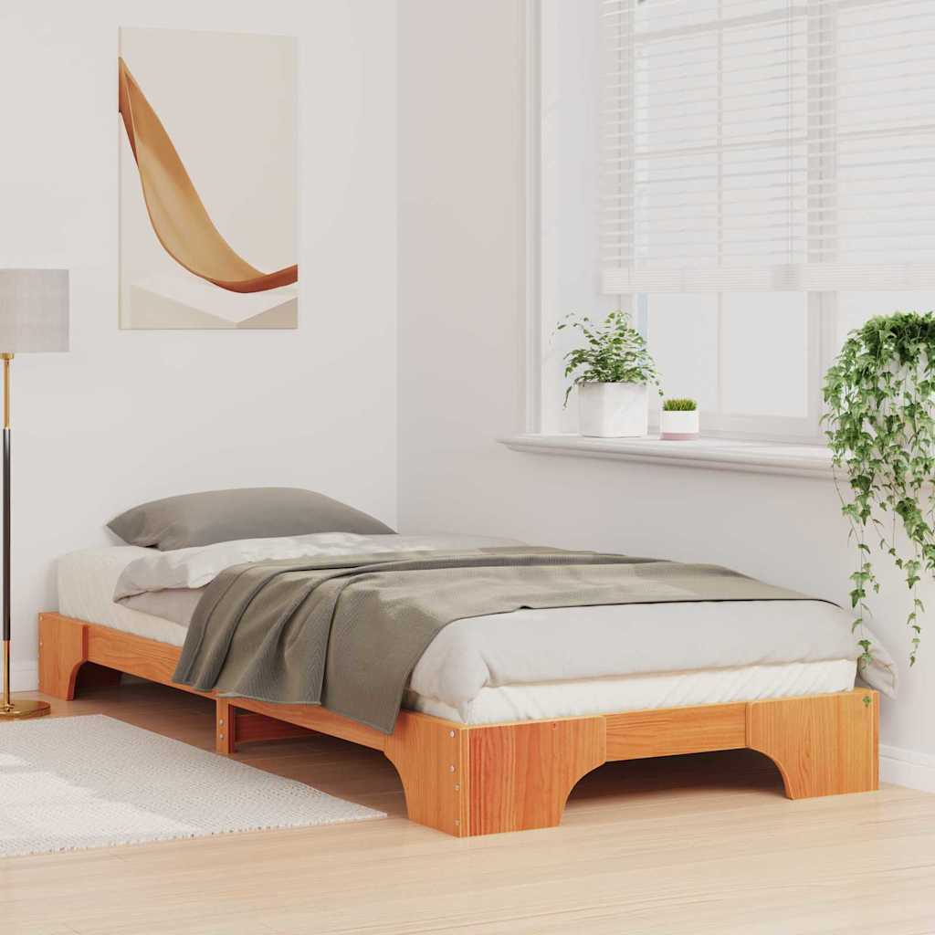 Bed Frame Brown 80 x 220 cm Solid Pine Wood