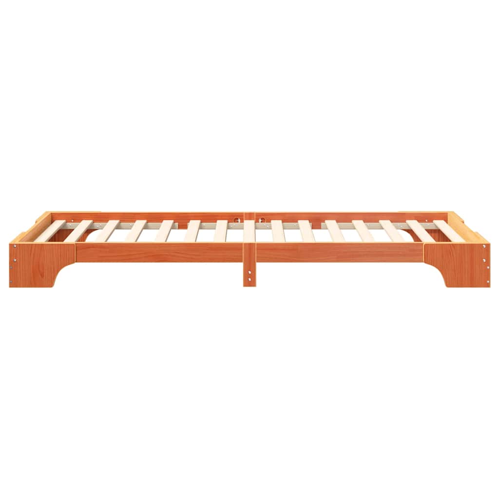 Bed Frame Brown 100 x 220 cm Solid Pine Wood
