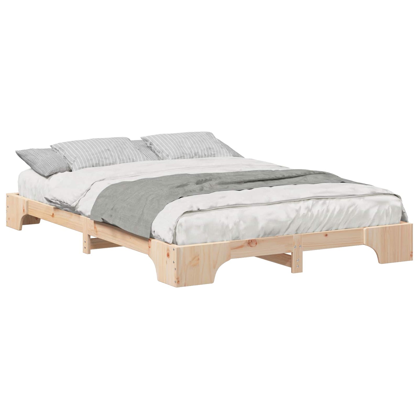 Bed Frame Brown 140 x 220 cm Solid Pine Wood