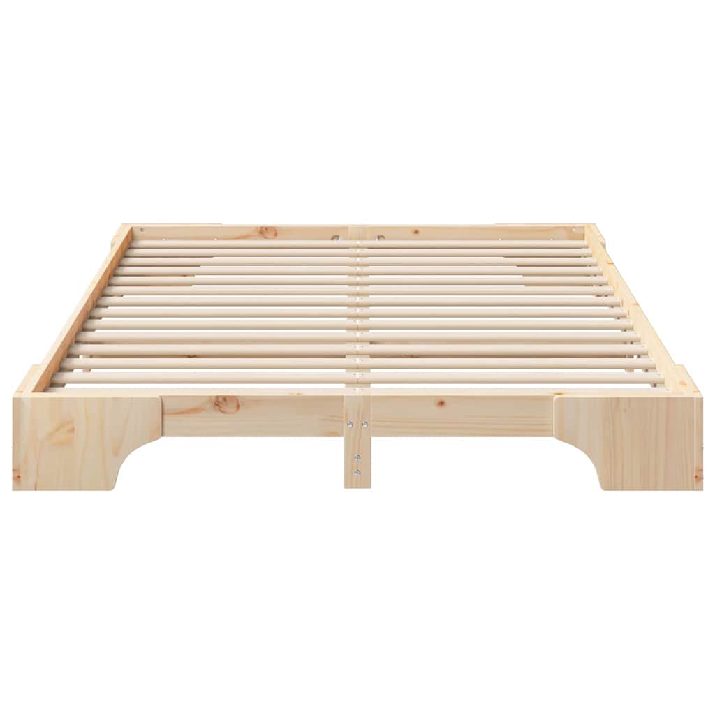 Bed Frame Brown 140 x 220 cm Solid Pine Wood