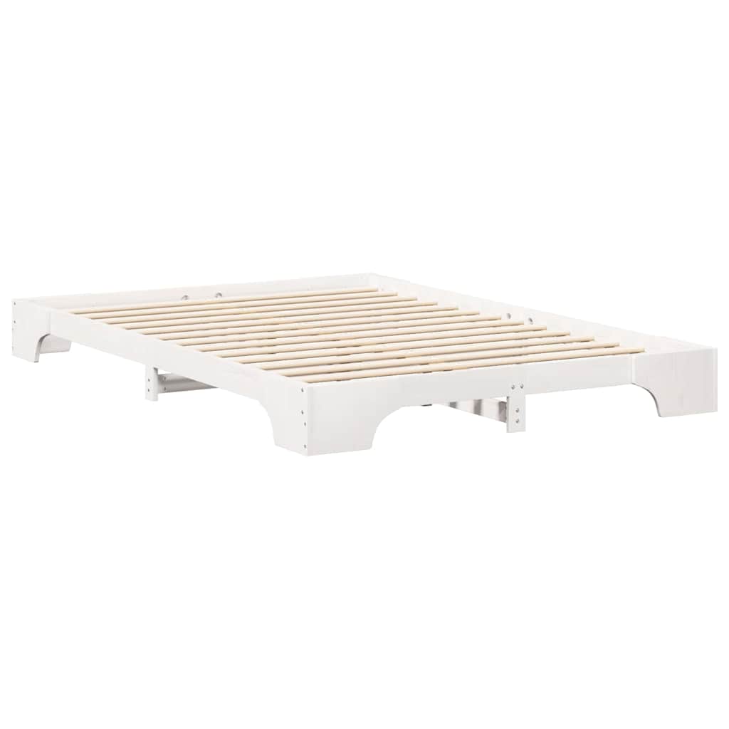 Bed Frame White 140 x 220 cm Solid Pine Wood