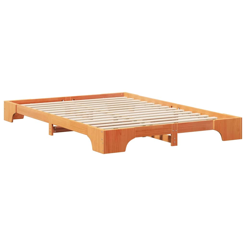 Bed Frame Brown 140 x 220 cm Solid Pine Wood