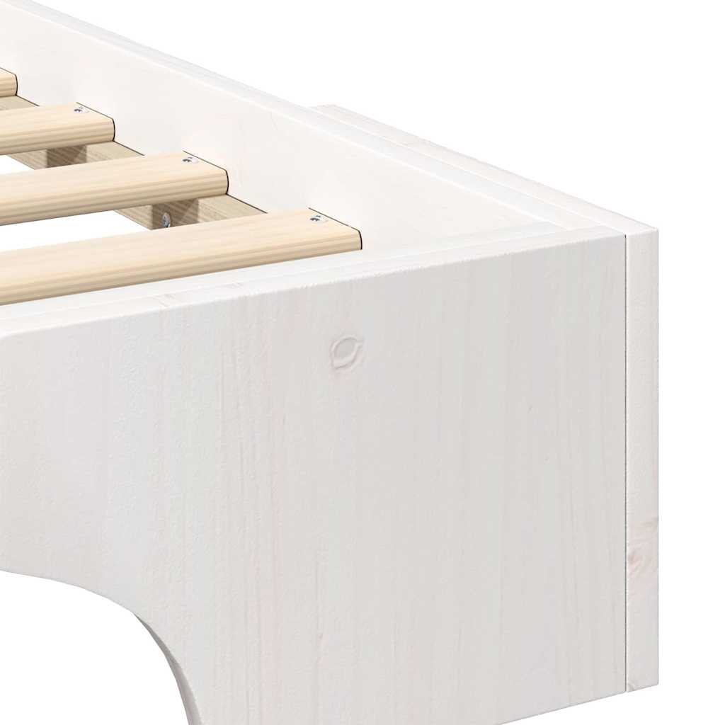 Bed Frame White 160 x 220 cm Solid Pine Wood