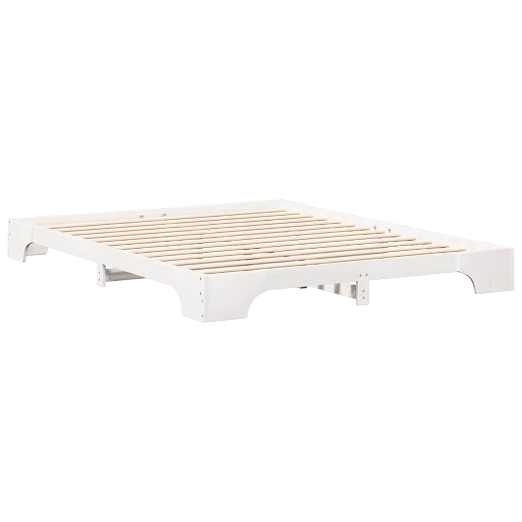 Bed Frame White 160 x 220 cm Solid Pine Wood