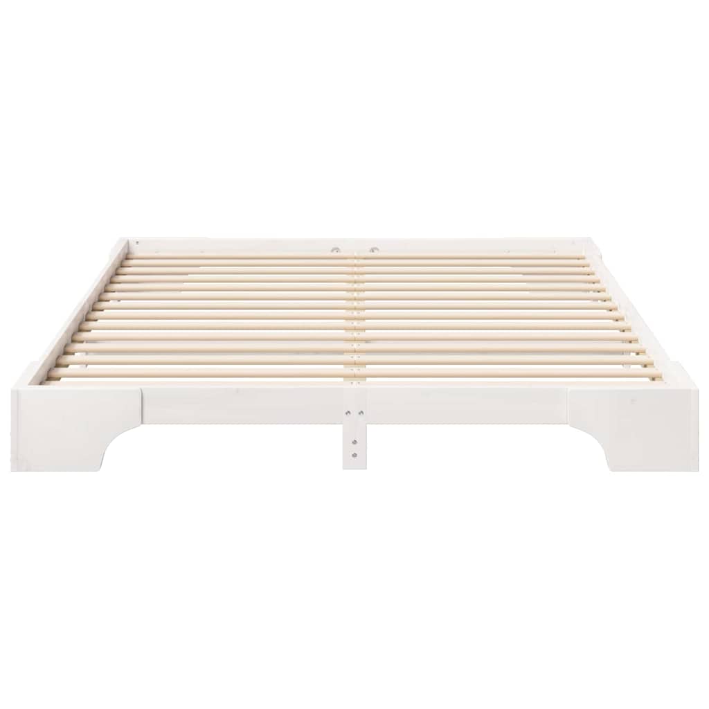Bed Frame White 160 x 220 cm Solid Pine Wood