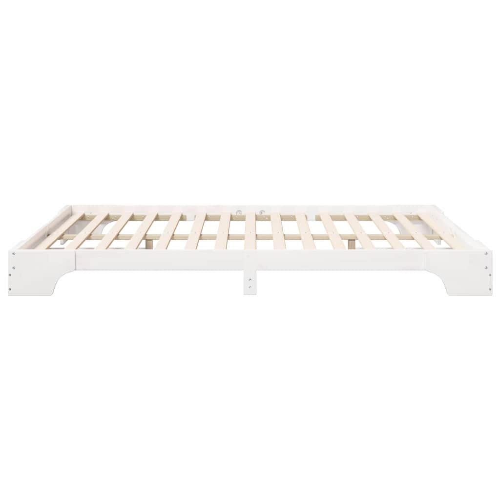 Bed Frame White 160 x 220 cm Solid Pine Wood