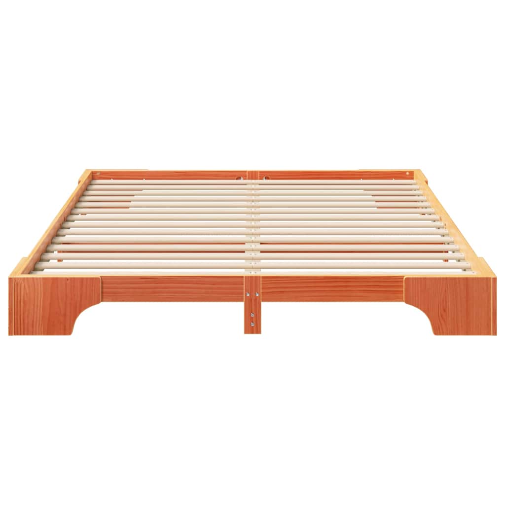 Bed Frame Brown 160 x 220 cm Solid Pine Wood