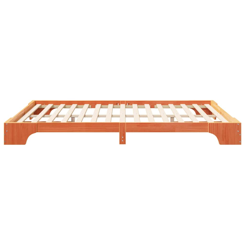 Bed Frame Brown 160 x 220 cm Solid Pine Wood