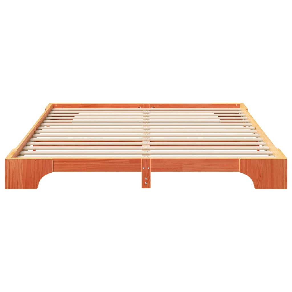 Bed Frame Brown 180 x 220 cm Solid Pine Wood