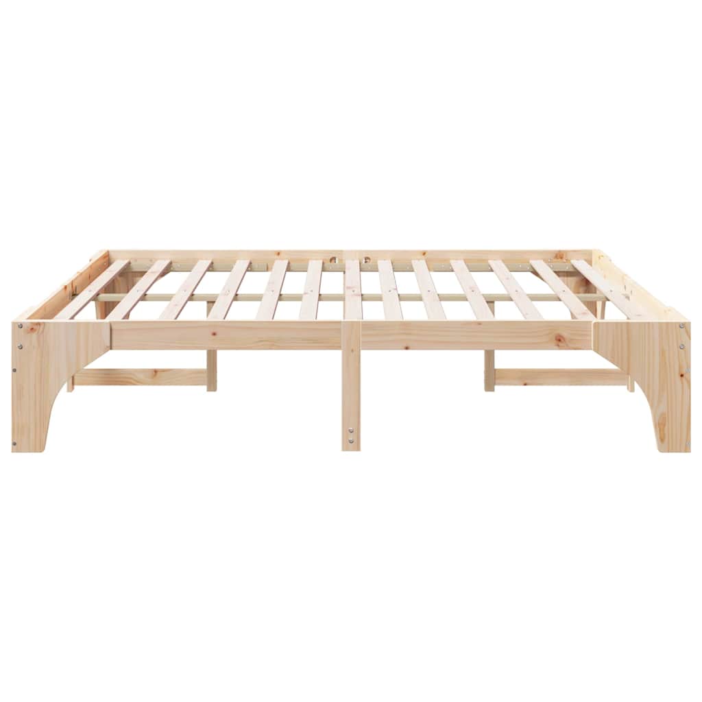 Bed Frame Brown 200 x 200 cm Solid Pine Wood
