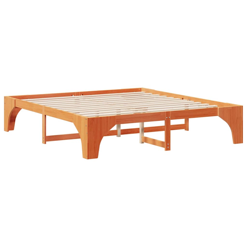 Bed Frame Brown 200 x 200 cm Solid Pine Wood