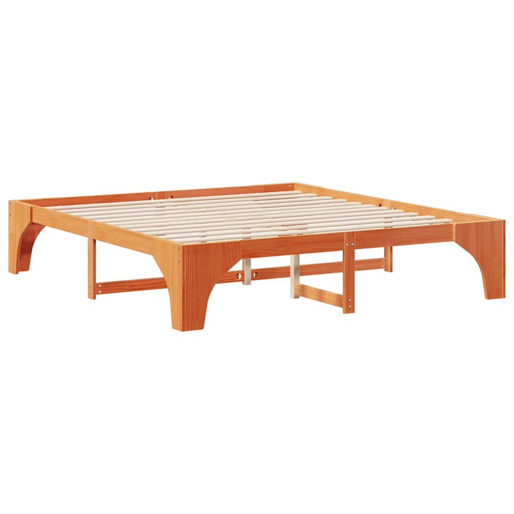 Bed Frame Brown 200 x 200 cm Solid Pine Wood