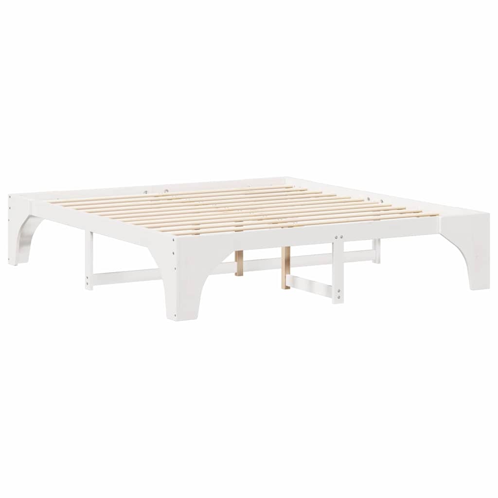 Bed Frame White 180 x 200 cm Solid Pine Wood