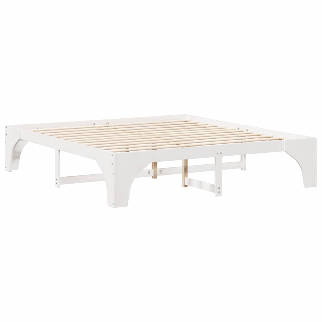 Bed Frame White 180 x 200 cm Solid Pine Wood
