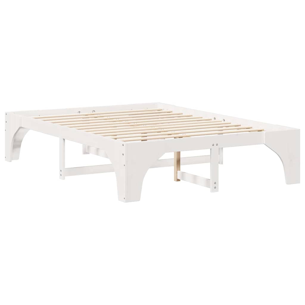 Bed Frame White 160 x 200 cm Solid Pine Wood