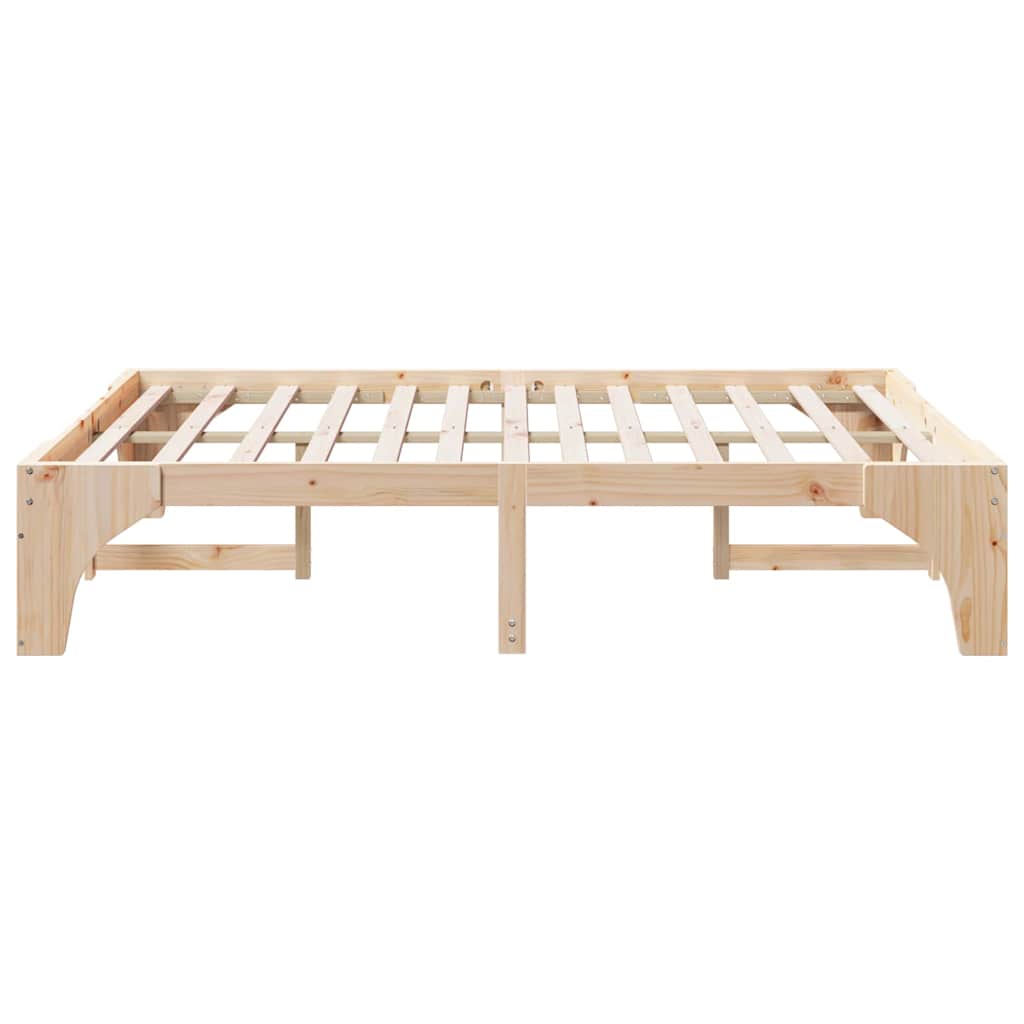 Bed Frame Brown 150 x 200 cm Solid Pine Wood