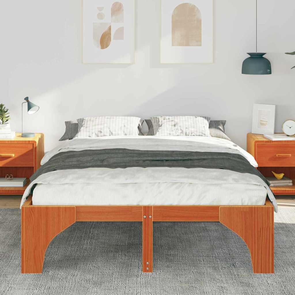 Bed Frame Brown 150 x 200 cm Solid Pine Wood