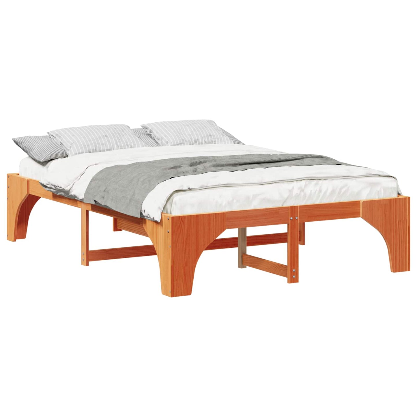 Bed Frame Brown 150 x 200 cm Solid Pine Wood